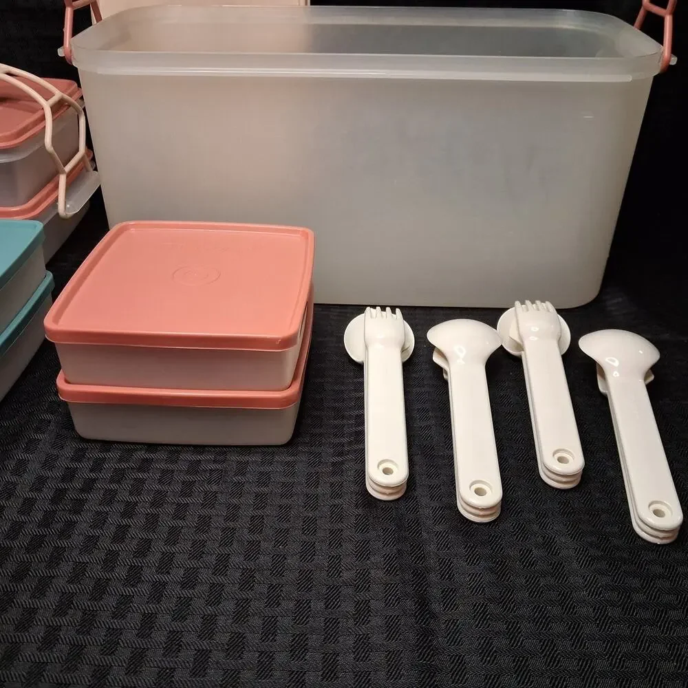 Tupperware Picnic Set 28 Pieces includes 4 Utensil Sets Vintage